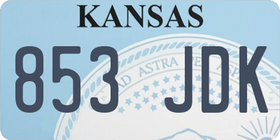 KS license plate 853JDK