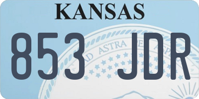 KS license plate 853JDR