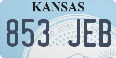KS license plate 853JEB