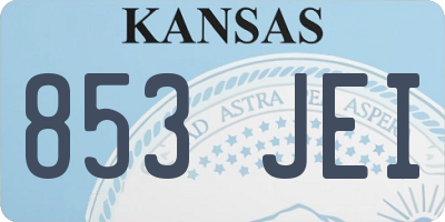 KS license plate 853JEI