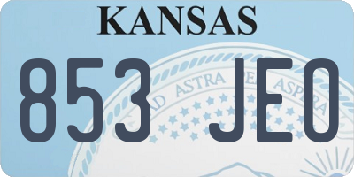 KS license plate 853JEO