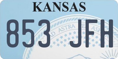 KS license plate 853JFH