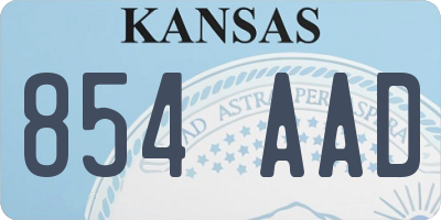 KS license plate 854AAD