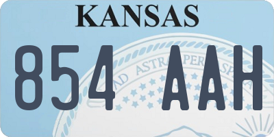 KS license plate 854AAH
