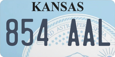 KS license plate 854AAL