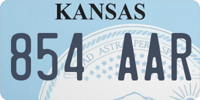 KS license plate 854AAR