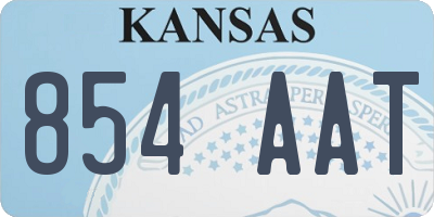 KS license plate 854AAT