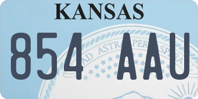 KS license plate 854AAU