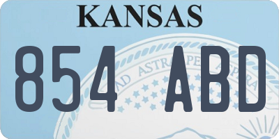 KS license plate 854ABD