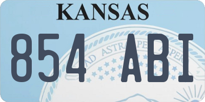 KS license plate 854ABI