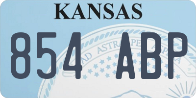 KS license plate 854ABP