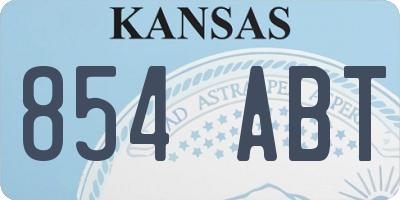 KS license plate 854ABT