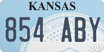KS license plate 854ABY