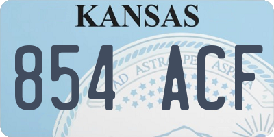 KS license plate 854ACF