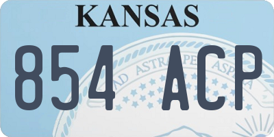 KS license plate 854ACP