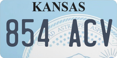 KS license plate 854ACV