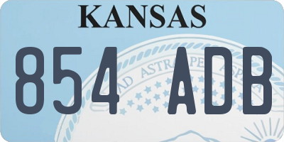 KS license plate 854ADB