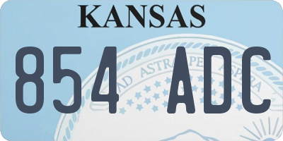 KS license plate 854ADC