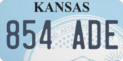 KS license plate 854ADE