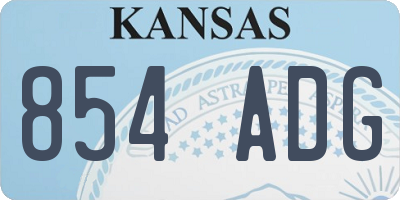 KS license plate 854ADG