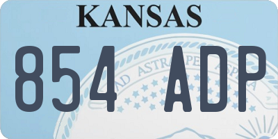 KS license plate 854ADP