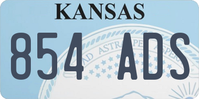 KS license plate 854ADS