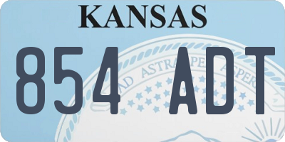 KS license plate 854ADT