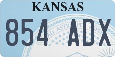 KS license plate 854ADX