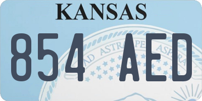 KS license plate 854AED