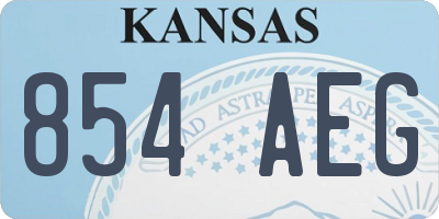 KS license plate 854AEG