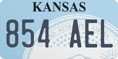 KS license plate 854AEL