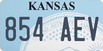 KS license plate 854AEV