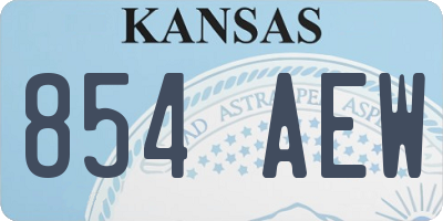 KS license plate 854AEW