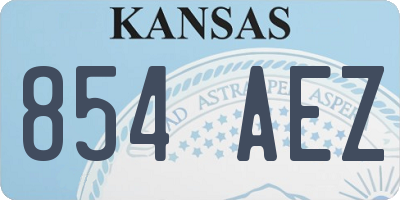 KS license plate 854AEZ