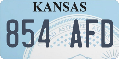 KS license plate 854AFD