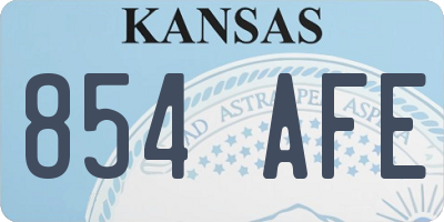 KS license plate 854AFE