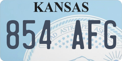 KS license plate 854AFG