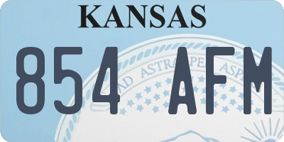 KS license plate 854AFM