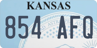 KS license plate 854AFQ
