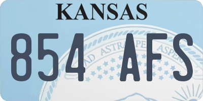 KS license plate 854AFS
