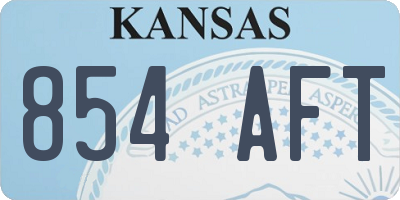 KS license plate 854AFT