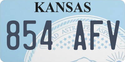 KS license plate 854AFV