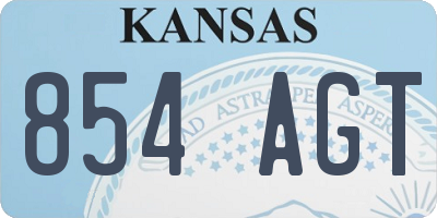 KS license plate 854AGT