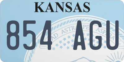 KS license plate 854AGU