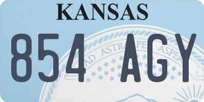 KS license plate 854AGY