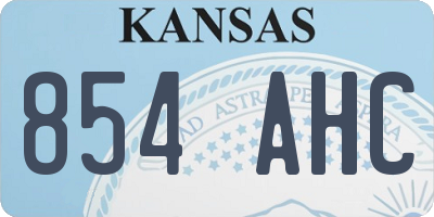 KS license plate 854AHC