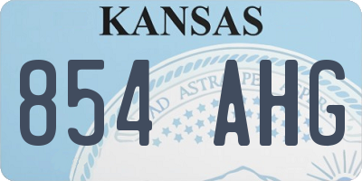 KS license plate 854AHG