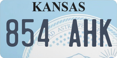 KS license plate 854AHK