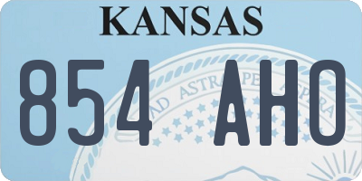 KS license plate 854AHO
