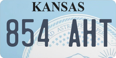 KS license plate 854AHT